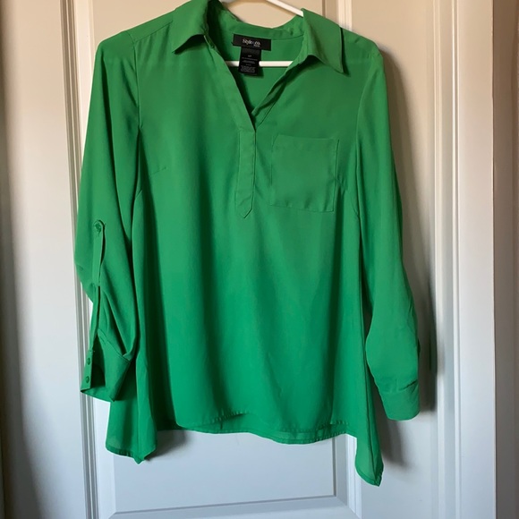 Green style and co crepe pullover blouse size S - Picture 1 of 4